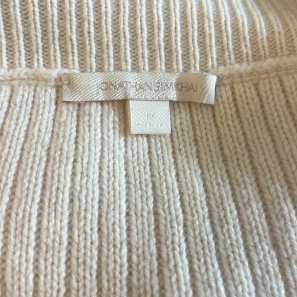 Jonathan Simkhai Ivory Cable Knit Oversized Cold Shoulder Sweater - Picture 6 of 7